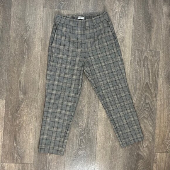 Aritzia Babaton Conan Pant Plaid Trouser Straight Leg High Waist Pleated Gray - Picture 2 of 16